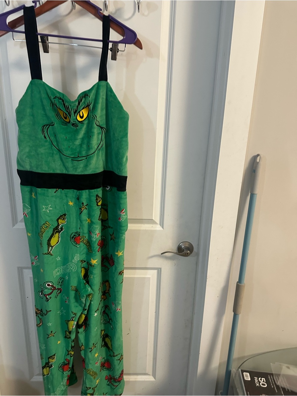 Green Grinch Pajama Costume Jumpsuit